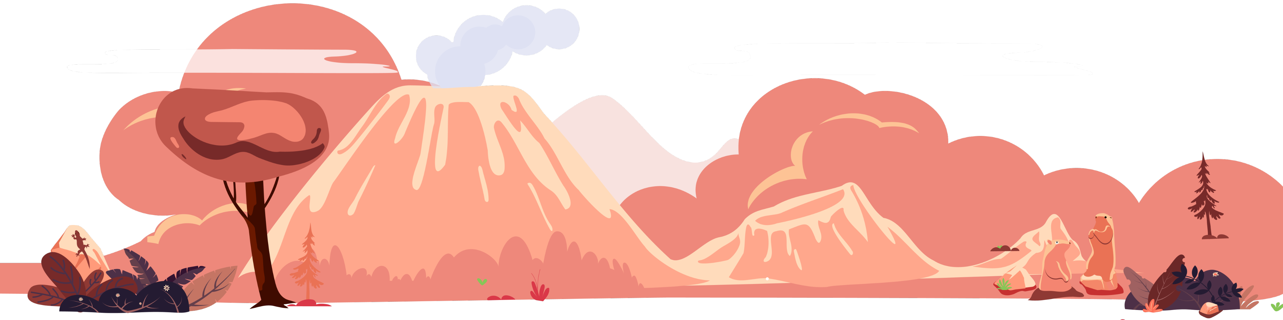 Image d'illsutration arrière plan d'un volcan, unvers de Lalilo
