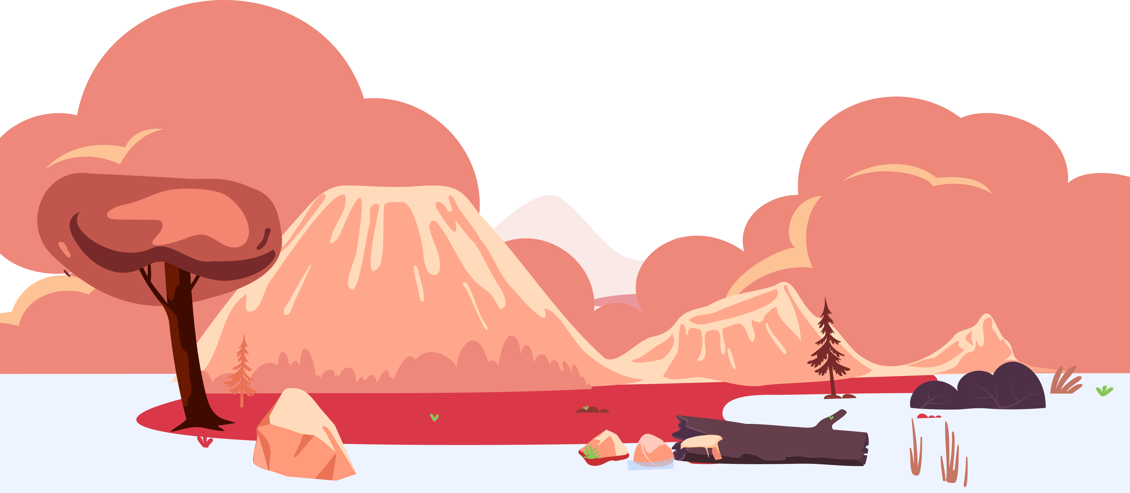 Image d'illsutration arrière plan d'un volcan, unvers de Lalilo